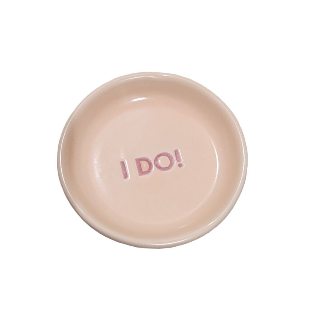 I Do Ring Trinket Ceramic Dish Jewelry Holder Bride Wedding Engagement Gift